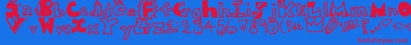 KingEducationCenter Font – Red Fonts on Blue Background