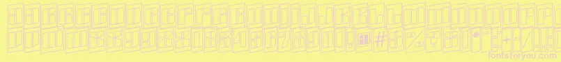 AGlobuscmotlspup-fontti – vaaleanpunaiset fontit keltaisella taustalla