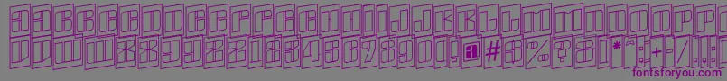 AGlobuscmotlspup-fontti – violetit fontit harmaalla taustalla