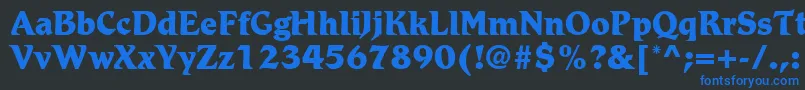 RomicLtExtraBold Font – Blue Fonts on Black Background