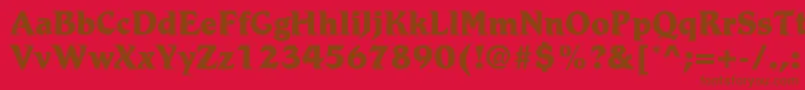 More about RomicLtExtraBold Font RomicLtExtraBold Font – Brown Fonts on Red Background