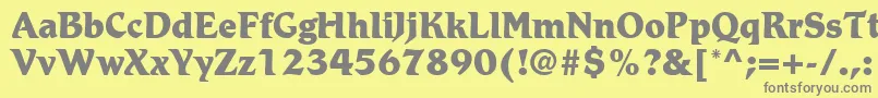 フォントRomicLtExtraBold – 黄色の背景に灰色の文字