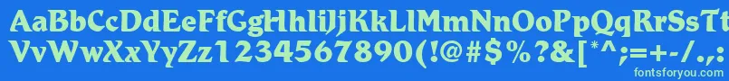 RomicLtExtraBold Font – Green Fonts on Blue Background