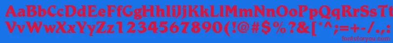 RomicLtExtraBold Font – Red Fonts on Blue Background