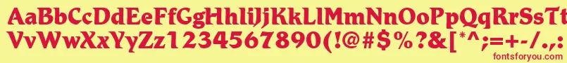 RomicLtExtraBold Font – Red Fonts on Yellow Background