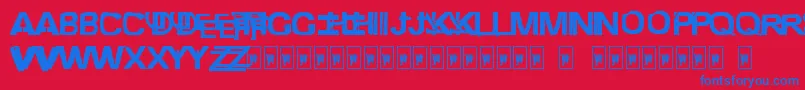 FreestylerAncientF6modified Font – Blue Fonts on Red Background