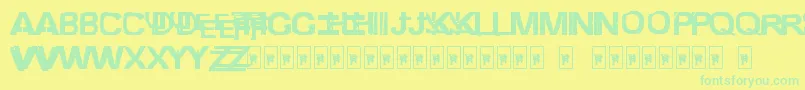 FreestylerAncientF6modified-fontti – vihreät fontit keltaisella taustalla
