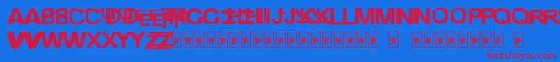 FreestylerAncientF6modified Font – Red Fonts on Blue Background