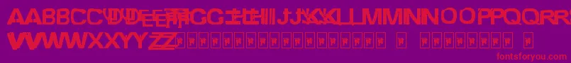 FreestylerAncientF6modified Font – Red Fonts on Purple Background