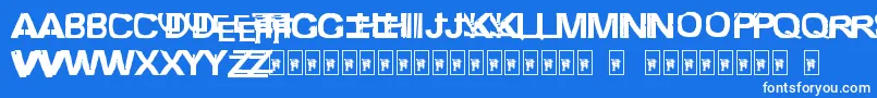 Шрифт FreestylerAncientF6modified – белые шрифты на синем фоне