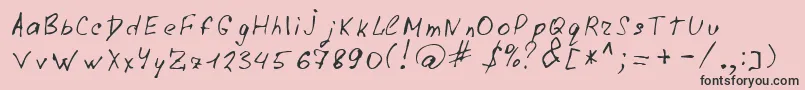 LazyCrazy-Schriftart – Schwarze Schriften auf rosa Hintergrund