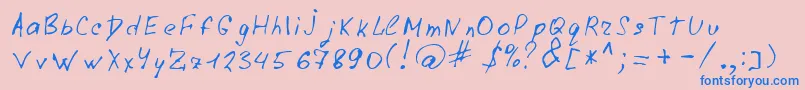 LazyCrazy-Schriftart – Blaue Schriften auf rosa Hintergrund