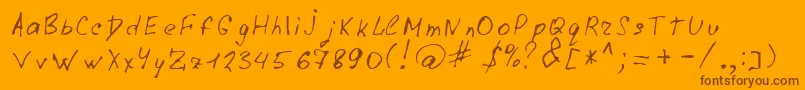 LazyCrazy Font – Brown Fonts on Orange Background
