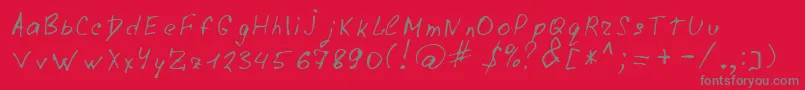 LazyCrazy-Schriftart – Graue Schriften auf rotem Hintergrund