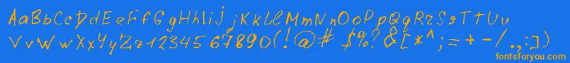 LazyCrazy Font – Orange Fonts on Blue Background