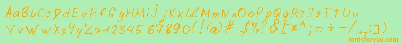 LazyCrazy Font – Orange Fonts on Green Background