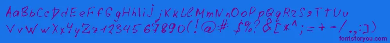 LazyCrazy Font – Purple Fonts on Blue Background