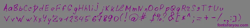 LazyCrazy-Schriftart – Violette Schriften auf grauem Hintergrund