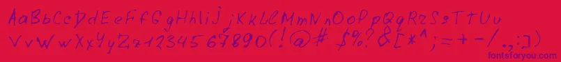 LazyCrazy-Schriftart – Violette Schriften auf rotem Hintergrund