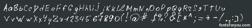 Шрифт LazyCrazy – белые шрифты на чёрном фоне