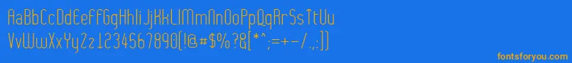 Wytherne-Schriftart – Orangefarbene Schriften auf blauem Hintergrund