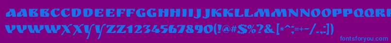 Ruslandisplay Font – Blue Fonts on Purple Background