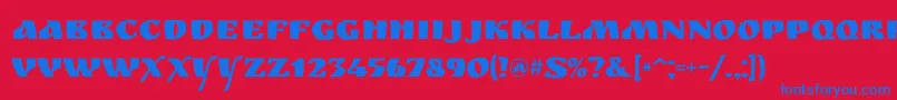 Шрифт Ruslandisplay – синие шрифты на красном фоне