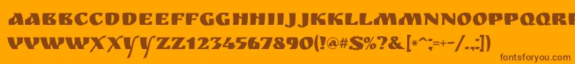 Ruslandisplay Font – Brown Fonts on Orange Background