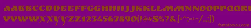 Więcej informacji o czcionce Ruslandisplay Czcionka Ruslandisplay – brązowe czcionki na fioletowym tle