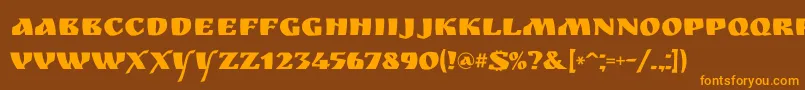 Ruslandisplay Font – Orange Fonts on Brown Background