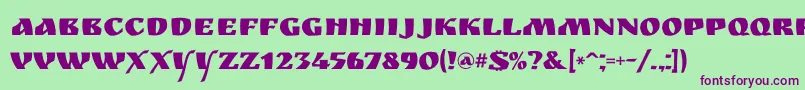 Ruslandisplay Font – Purple Fonts on Green Background