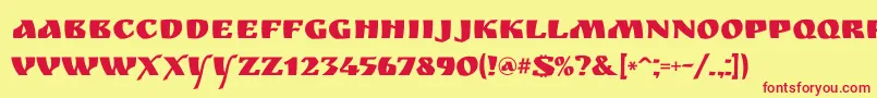 Ruslandisplay Font – Red Fonts on Yellow Background