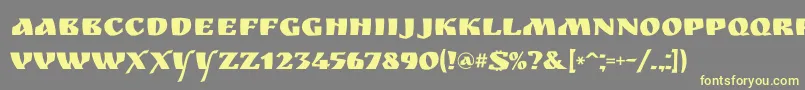 Ruslandisplay Font – Yellow Fonts on Gray Background