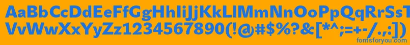 JohnsansBlackPro Font – Blue Fonts on Orange Background