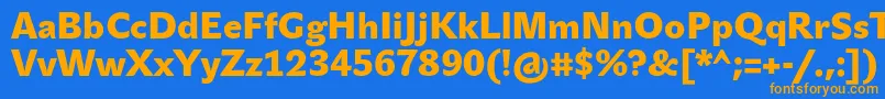 Шрифт JohnsansBlackPro – оранжевые шрифты на синем фоне