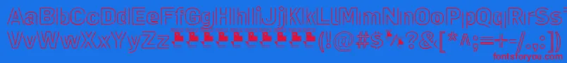 LaPejinaFontPersonalUse Font – Red Fonts on Blue Background