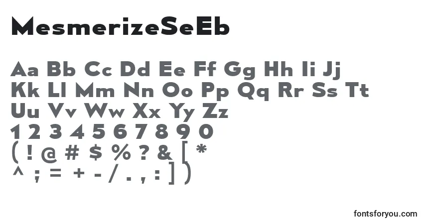 Шрифт MesmerizeSeEb – алфавит, цифры, специальные символы