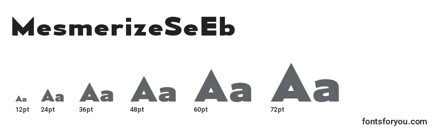 Размеры шрифта MesmerizeSeEb