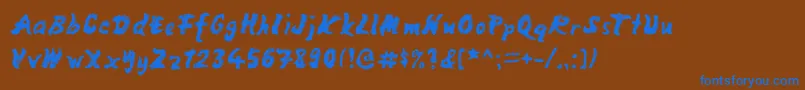 MangoScribble Font – Blue Fonts on Brown Background