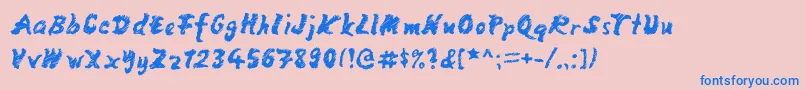 MangoScribble Font – Blue Fonts on Pink Background