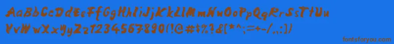 MangoScribble Font – Brown Fonts on Blue Background
