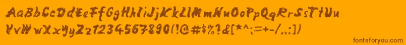 MangoScribble Font – Brown Fonts on Orange Background