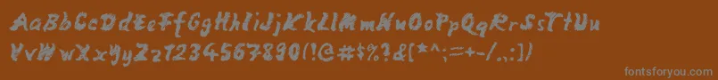 フォントMangoScribble – 茶色の背景に灰色の文字