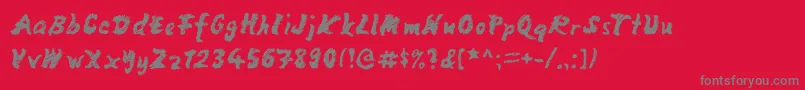 MangoScribble Font – Gray Fonts on Red Background