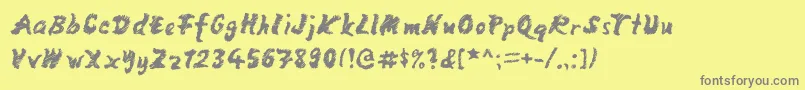 MangoScribble Font – Gray Fonts on Yellow Background