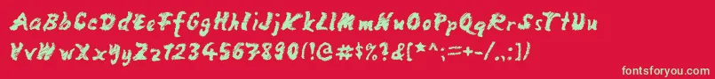 MangoScribble Font – Green Fonts on Red Background