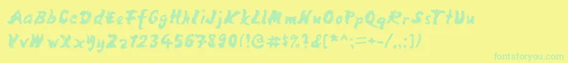 Saiba mais sobre a fonte MangoScribble Fonte MangoScribble – fontes verdes em um fundo amarelo