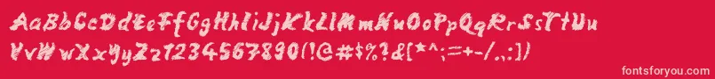 MangoScribble Font – Pink Fonts on Red Background