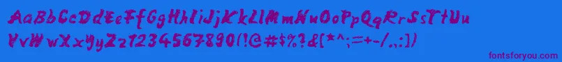 MangoScribble Font – Purple Fonts on Blue Background
