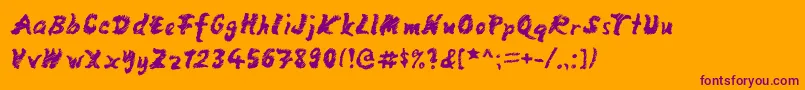 MangoScribble Font – Purple Fonts on Orange Background